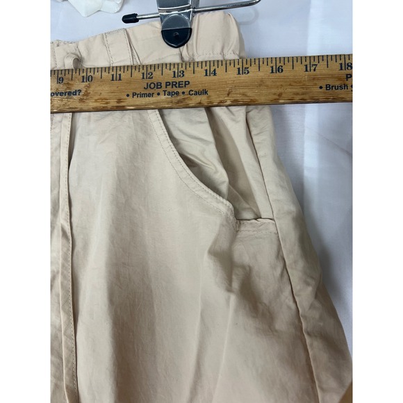 Madden NYC Tan Nylon Cargo Pants Joggers XXL Wide Leg Drawstring Bungee Hem - Picture 4 of 9